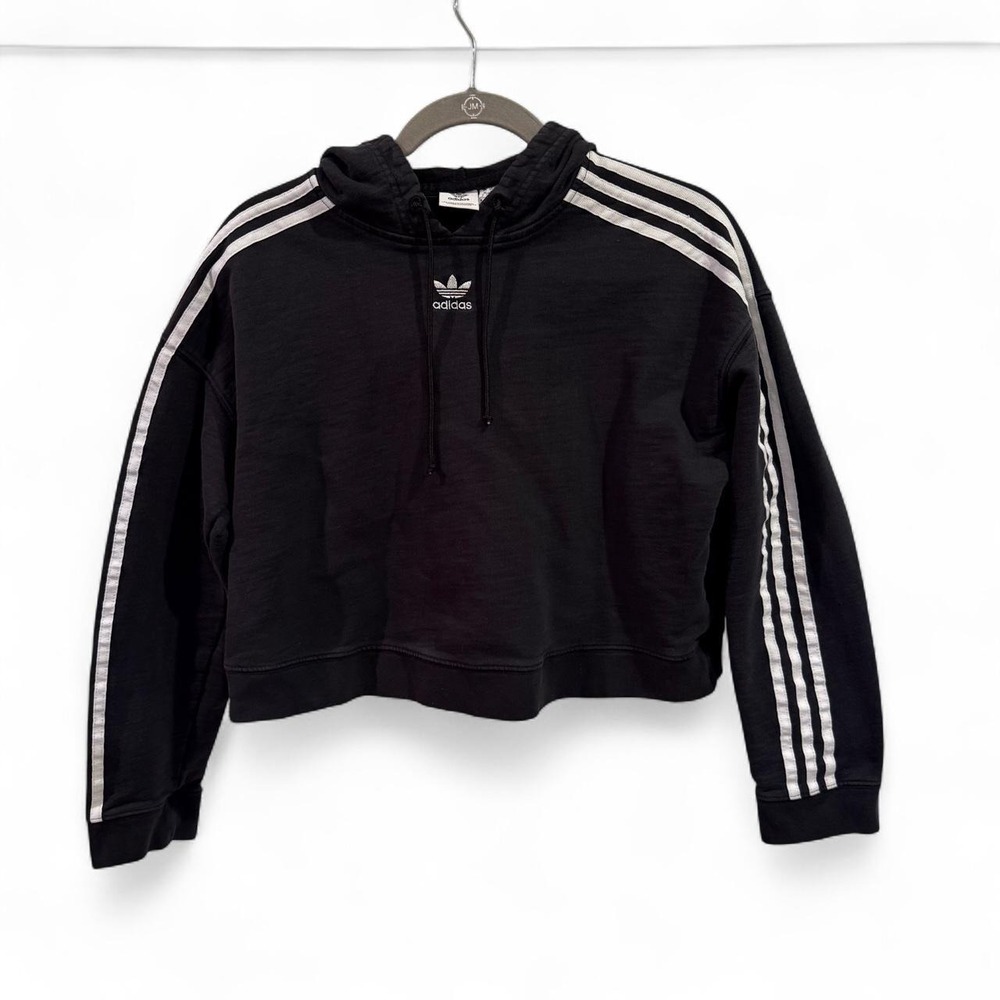 Adidas Originals black cropped hoodie